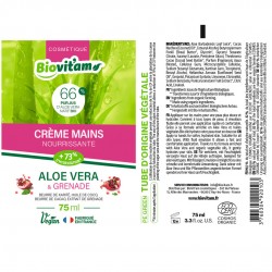 CRÈME MAIN HYDRATANTE BIOVITAM 75ML - Aloe Vera - Grenade