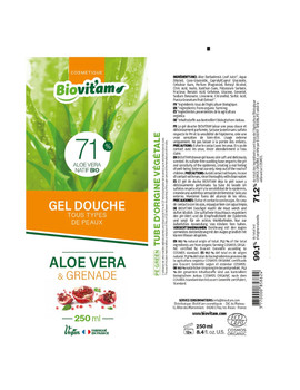 GEL DOUCHE 250ML - Aloe Vera & Grenade - BIOVITAM
