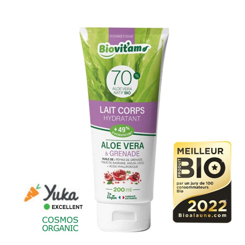 LAIT CORPS HYDRATANT BIOVITAM 200ML - Aloe Vera - Grenade - BIOVITAM LAIT CORPS HYDRATANT BIOVITAM 200ML - Aloe Vera - Grenade - BIOVITAM