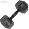 HALTÈRE HEXAGONAL BL4CK 25kg - à l'unité - 4Trainer