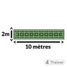 PISTE EN GAZON - 10 x 2 m - CURLED – Poils Courts - 4TRAINER